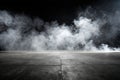 Dark concrete room with fog and mist effects Royalty Free Stock Photo