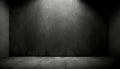 Dark concrete room with spotlights, Generative AI Royalty Free Stock Photo