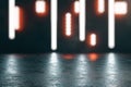 Dark concrete surface at abstract blurry nights lights background. Mockup Royalty Free Stock Photo