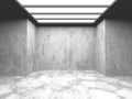 Dark Concrete Wall Architecture. Empty Room