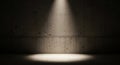Dark Concrete Wall With A Single Spotlight Illuminating The Floor background texture Royalty Free Stock Photo