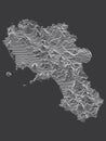 Dark Contour Relief Map of Campania