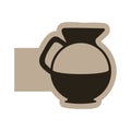 dark contour sticker water pitcher icon