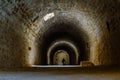 Dark corridor in dungeon with light from window in top Royalty Free Stock Photo