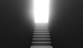 Dark corridor with a ladder up exit with a bright light Royalty Free Stock Photo
