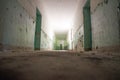 Dark corridor, light and shadow, mysterious place Royalty Free Stock Photo