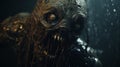 Dark Creature With Hook: Cinematic Lighting And Detailed Facial Features