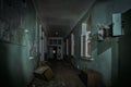 Dark creepy corridor of abandoned building Royalty Free Stock Photo