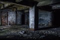 Dark and creepy dirty abandoned underground basement
