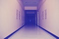 Dark creepy hallway. bringing the end of the dark corridor. Scary black hall. Royalty Free Stock Photo