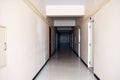 Dark creepy hallway. bringing the end of the dark corridor. Scary black hall. Royalty Free Stock Photo