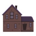 Dark creepy house icon, cartoon style