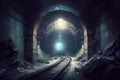 dark and creepy subway tunnel with hidden surprises lurking around every corner