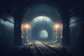 dark and creepy subway tunnel with hidden surprises lurking around every corner