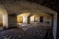 Dark and creepy vaulted abandoned dungeon under church