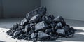 Dark crushed stones with sharp angular surfaces and dense texture