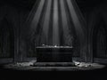 Dark crypt with a creepy altar Royalty Free Stock Photo