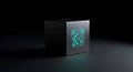 Dark cube displaying Digital Product Passport QR code Royalty Free Stock Photo