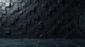 Dark cubic stone wall with sleek floor ideal for modern design projects. Generative AI Royalty Free Stock Photo