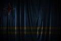 Dark curtain background or texture with blending Aruba flag