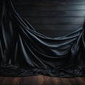 dark curtain with black background