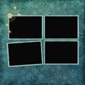 Dark cyan abstract background with frames