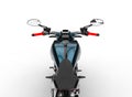 Dark cyan metallic chopper motorcycle - riders point of view shot Royalty Free Stock Photo