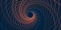 Dark 3D Wide Scale Modern Style Abstract Background with Swirly Spiralling Spotted Curvy Lines Pattern Royalty Free Stock Photo