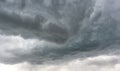 Dark dangerous gray storm clouds of thunderstorm in Idaho sky