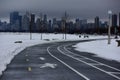 Dark Day along the Bike Path Royalty Free Stock Photo