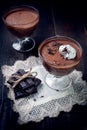 Dark and delicate chocolate mousse