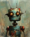 Rusted Dreams: A Haunting Portrait of an Ancient Biped Robot