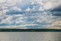 Dark and detailed sky above the water Royalty Free Stock Photo