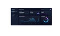A dark digital dashboard interface displaying financial analytics, revenue performance charts, user distribution data Royalty Free Stock Photo