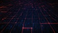 Digital Grid With Red Lines And Blue Data Streams abstract Royalty Free Stock Photo