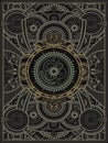 Dark digital mandala in steampunk style