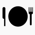 Dark dining Icon includes plate and fork