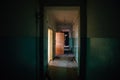 Dark dirty corridor of old abandoned building Royalty Free Stock Photo