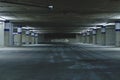 The dark dirty empty parking garage Royalty Free Stock Photo