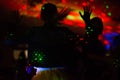 Dark disco dance party silhouettes Royalty Free Stock Photo