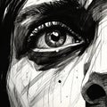 Dark And Distorted: A Sketchy Closeup Of Frank\'s Face In Ink