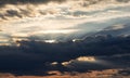 Dark Dramatic Cloudy Cloudscape with Sunrays