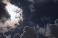 Dark dramatic sky with heavy clouds and sun rays Royalty Free Stock Photo