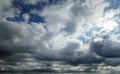 dark dramatic sky with stormy clouds before rain as abstract background, cloudy weather Royalty Free Stock Photo
