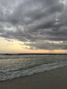 Sunset storm clouds over the Gulf of Mexico Florida Royalty Free Stock Photo