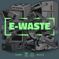 Dark E-waste with Green Title Royalty Free Stock Photo