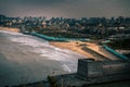 Dark editing of the Penglai pavilion city wall getting into the sea, Yantai, Shandong, China