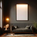 Dark Elegance Modern Interior Design Mockup Royalty Free Stock Photo