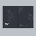 Dark elegant annual report cover for business presentation. Corporate professional vector background in polygonal style.