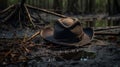 Dark And Emotional Narrative: The Rusty Cowboy Hat On The Swamp Ground